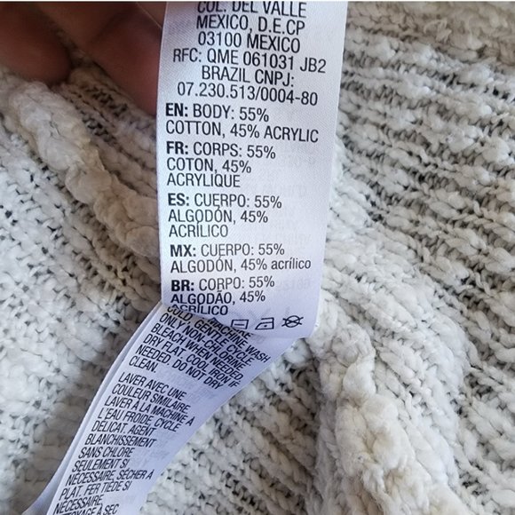 Roxy Knitted Open Weave Cardigan Sweater XS Navy Green White Grannycore Beach - Picture 5 of 7